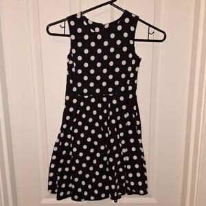 Girls Black and White Polka Dot Dress